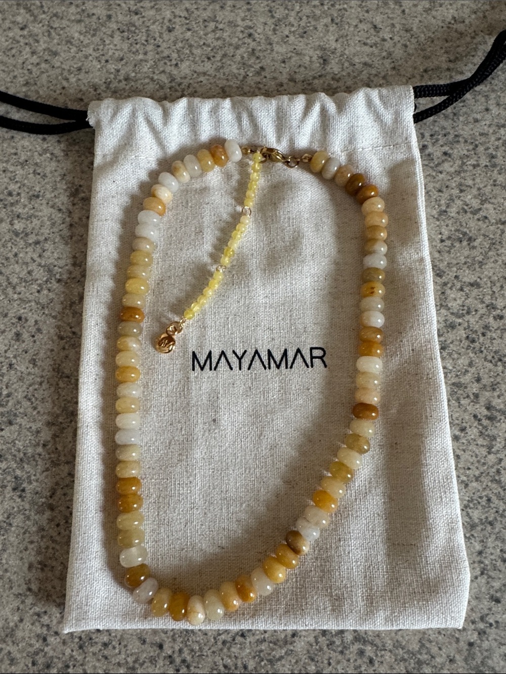 MAYAMAR Yellow and Cream Beaded Necklace